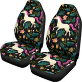 Night Floral Unicorn Pattern Print Universal Fit Car Seat Covers 102422