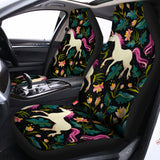 Night Floral Unicorn Pattern Print Universal Fit Car Seat Covers 102422