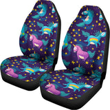 Night Star Unicorn Pattern Print Universal Fit Car Seat Covers 102422