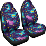 Night Star Unicorn Pattern Print Universal Fit Car Seat Covers 102422
