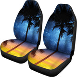 Night Sunset Sky And Palm Trees Print Universal Fit Car Seat Covers 102422