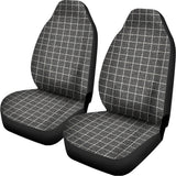 Noisy Windowpane Pattern Print Universal Fit Car Seat Covers 102422
