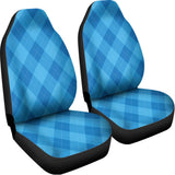 Ocean Blue Argyle Pattern Print Universal Fit Car Seat Covers 102422