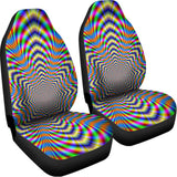 Octagonal Psychedelic Optical Illusion Universal Fit Car Seat Covers 102422