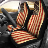 Old American Flag Patriotic Universal Fit Car Seat Covers 102422