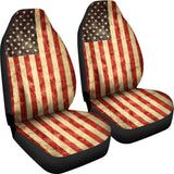 Old American Flag Patriotic Universal Fit Car Seat Covers 102422