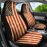 Old American Flag Patriotic Universal Fit Car Seat Covers 102422