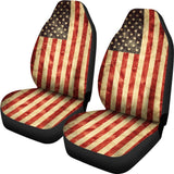 Old American Flag Patriotic Universal Fit Car Seat Covers 102422