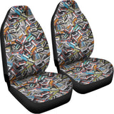 Old Cassette Tape Print Universal Fit Car Seat Covers 102422