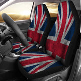 Old Grunge Union Jack British Flag Print Universal Fit Car Seat Covers 102422