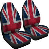 Old Grunge Union Jack British Flag Print Universal Fit Car Seat Covers 102422