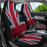 Old Grunge Union Jack British Flag Print Universal Fit Car Seat Covers 102422