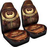 Old Japanese Samurai Mask Print Universal Fit Car Seat Covers 102422