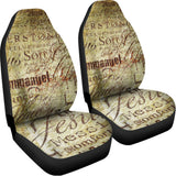 Old Religious Words Print Universal Fit Car Seat Covers 102422