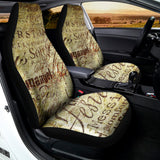 Old Religious Words Print Universal Fit Car Seat Covers 102422