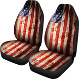 Old Wrinkled American Flag Patriotic Universal Fit Car Seat Covers 102422