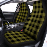 Olive Green Buffalo Check Pattern Print Universal Fit Car Seat Covers 102422