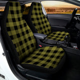 Olive Green Buffalo Check Pattern Print Universal Fit Car Seat Covers 102422