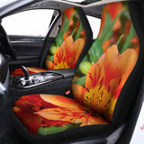 Orange Alstroemeria Print Universal Fit Car Seat Covers 102422