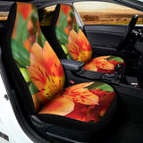 Orange Alstroemeria Print Universal Fit Car Seat Covers 102422