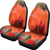 Orange Amaryllis Print Universal Fit Car Seat Covers 102422