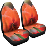 Orange Amaryllis Print Universal Fit Car Seat Covers 102422