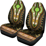 Orange And Black African Dashiki Print Universal Fit Car Seat Covers 102422