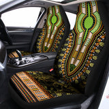 Orange And Black African Dashiki Print Universal Fit Car Seat Covers 102422