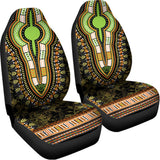 Orange And Black African Dashiki Print Universal Fit Car Seat Covers 102422