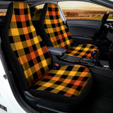 Orange And Black Buffalo Plaid Print Universal Fit Car Seat Covers 102422