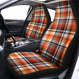 Orange And Black Madras Plaid Print Universal Fit Car Seat Covers 102422