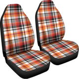 Orange And Black Madras Plaid Print Universal Fit Car Seat Covers 102422