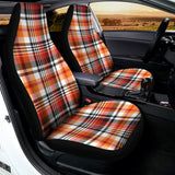 Orange And Black Madras Plaid Print Universal Fit Car Seat Covers 102422