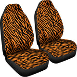 Orange And Black Tiger Stripe Print Universal Fit Car Seat Covers 102422