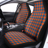 Orange And Blue Houndstooth Print Universal Fit Car Seat Covers 102422