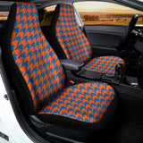 Orange And Blue Houndstooth Print Universal Fit Car Seat Covers 102422