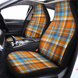 Orange And Blue Madras Pattern Print Universal Fit Car Seat Covers 102422