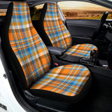 Orange And Blue Madras Pattern Print Universal Fit Car Seat Covers 102422
