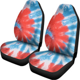 Orange And Blue Tie Dye Print Universal Fit Car Seat Covers 102422