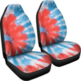Orange And Blue Tie Dye Print Universal Fit Car Seat Covers 102422