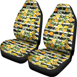 Orange And Lemon Striped Pattern Print Universal Fit Car Seat Covers 102422