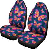 Orange And Purple Butterfly Print Universal Fit Car Seat Covers 102422