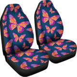 Orange And Purple Butterfly Print Universal Fit Car Seat Covers 102422