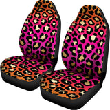 Orange And Purple Leopard Print Universal Fit Car Seat Covers 102422