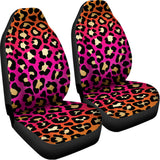 Orange And Purple Leopard Print Universal Fit Car Seat Covers 102422