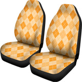 Orange Argyle Pattern Print Universal Fit Car Seat Covers 102422