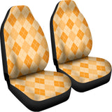 Orange Argyle Pattern Print Universal Fit Car Seat Covers 102422