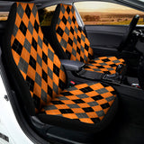 Orange Black And Grey Argyle Print Universal Fit Car Seat Covers 102422