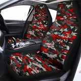 Orange Black And Grey Camouflage Print Universal Fit Car Seat Covers 102422