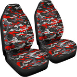 Orange Black And Grey Camouflage Print Universal Fit Car Seat Covers 102422